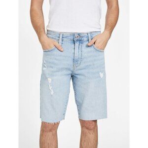 Guess Men's Regular Clark Denim Shorts Light Blue Size 38